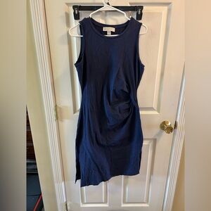 Michael Kors Navy Sleeveless Midi Dress